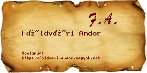 Földvári Andor névjegykártya