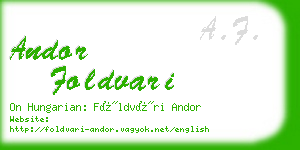 andor foldvari business card